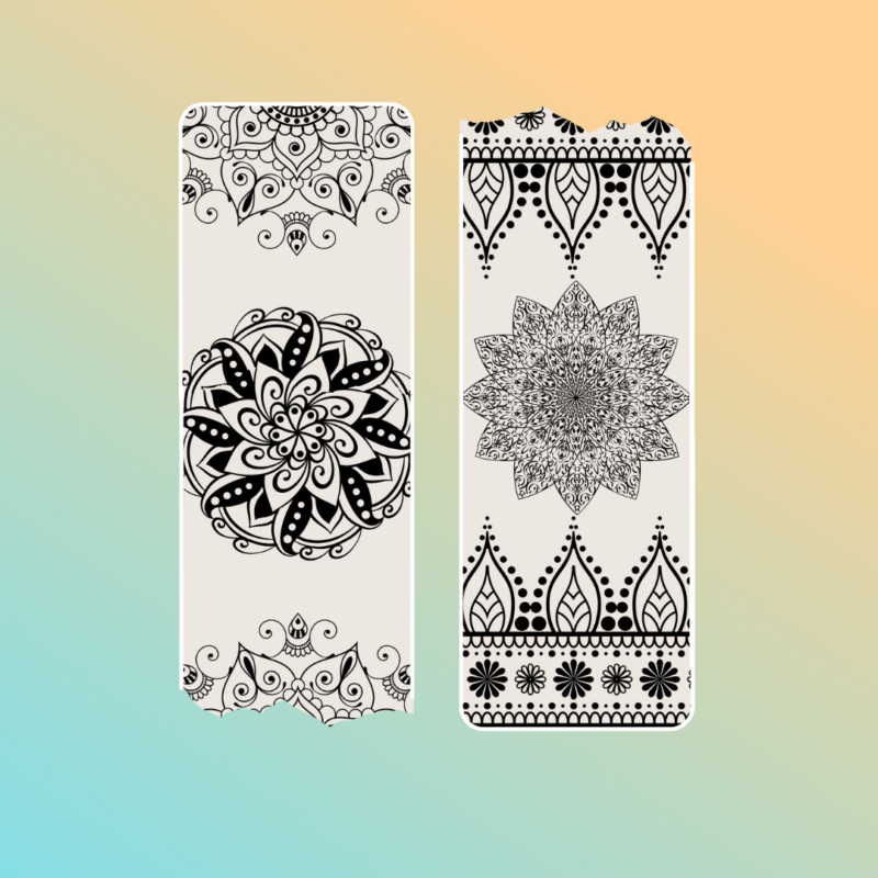 Cute Colorful Henna Doodle Flower Design Notebook Diary Bookmark Sticky Pads Notepads 8 2