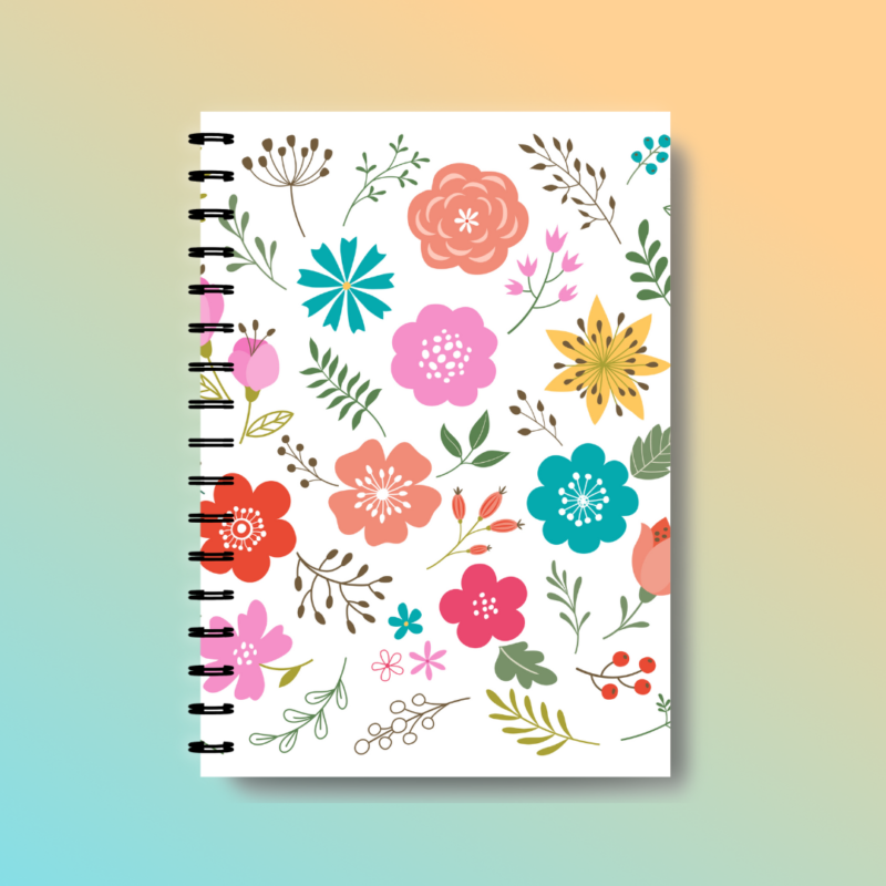Cute Colorful Henna Doodle Flower Design Personalized Customized Notebook Diary Bookmark Sticky Pads Notepads 16