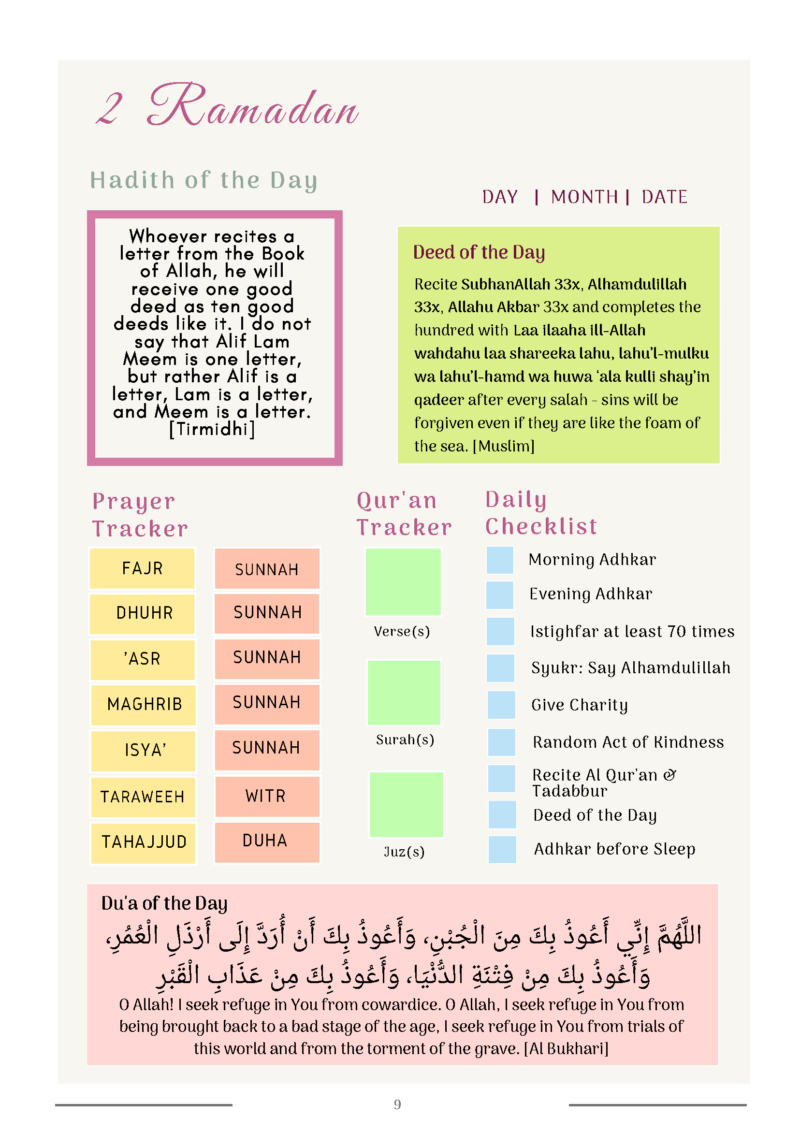 Ramadan 2023 Planner Page 09