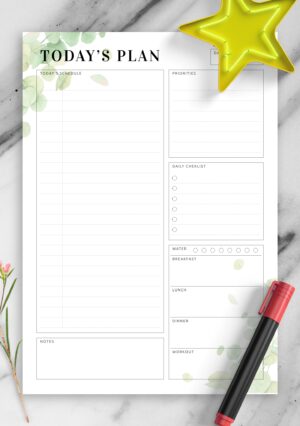 Undated Planner with Daily Checklist