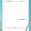 Daily planner with hourly schedule & to-do list – military time format 1