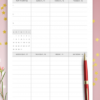 One-Page Weekly Schedule with All Days Equal Size 1