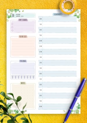 Dated Daily Planner – Floral Style