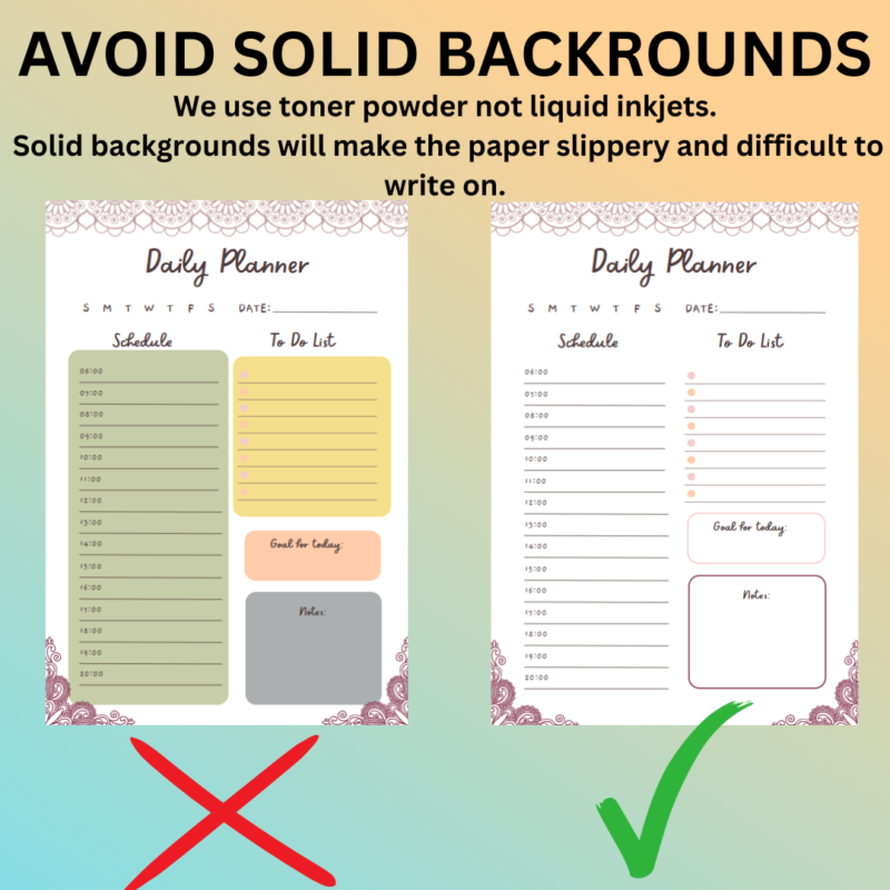 Custom Stationery Designs Avoid Solid Backgrounds