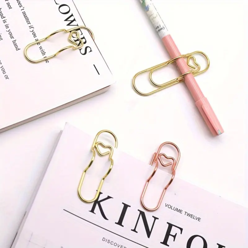 Paper Clip Floral Enamel Metal Stationery Bookmark (4)