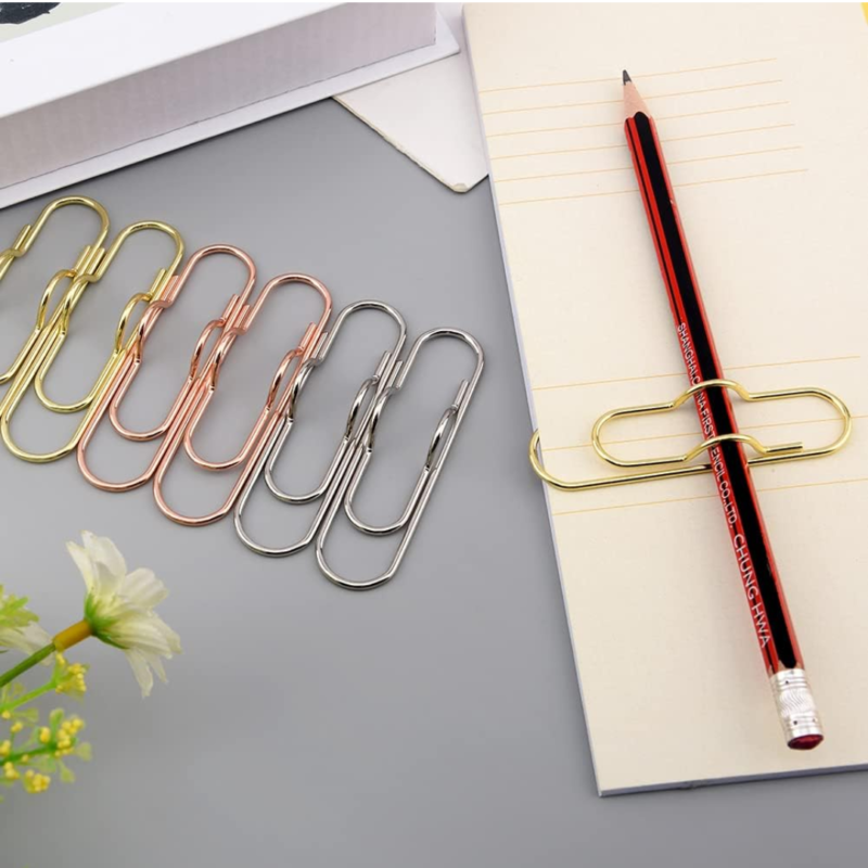 Paper Clip Floral Enamel Metal Stationery Bookmark (5)