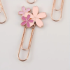 Paper Clip Floral Enamel Metal Stationery Bookmark (7)