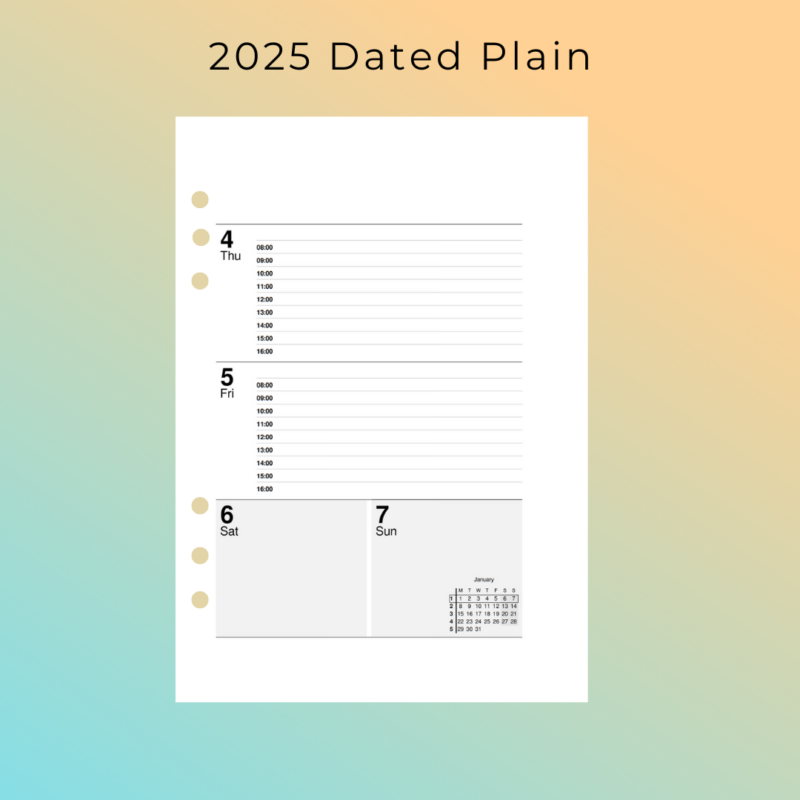 A5 Loose Leaf 6 Hole Planner Diary Refills (4)